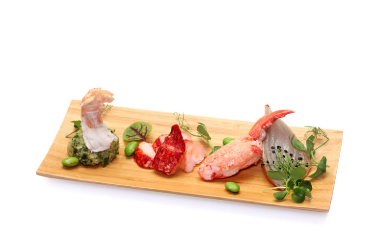 Homard, langoustine et tartare de courgettes