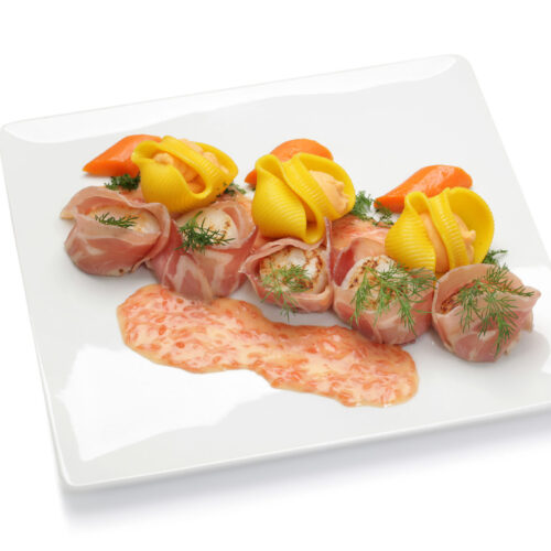 Saint-jacques, pamplemousse et pancetta