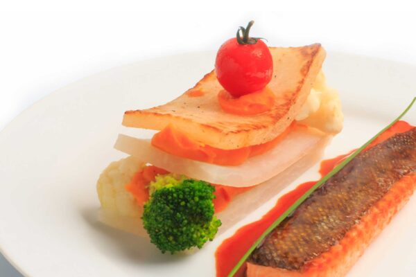 Radis Daikon et mousseline de patate douce