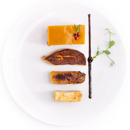Superposé de caille et foie gras poêlé