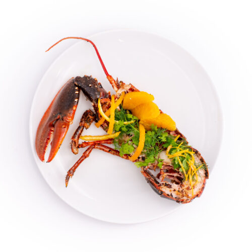 Homard en carapace et beurre d'orange