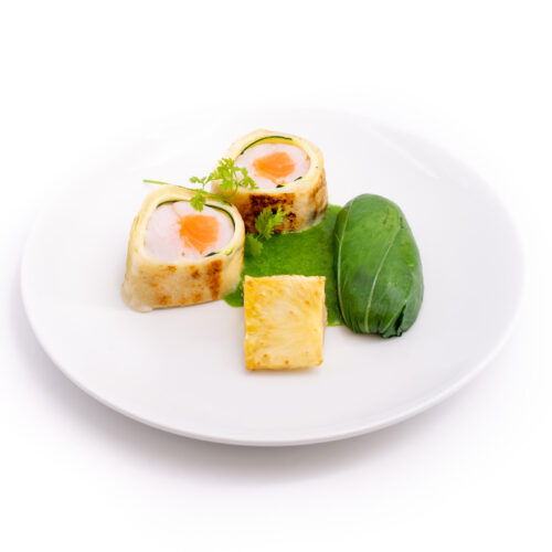 Entrelacé de saumon et cabillaud sauce toscane