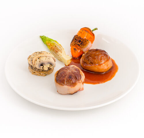 bouton d'agneau de lait à l'estragon et jus court