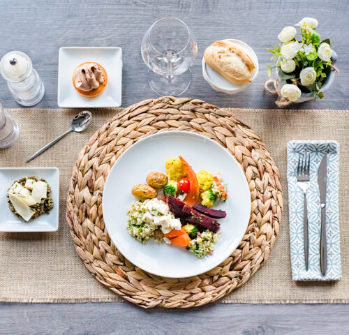 plateau repas végétarien