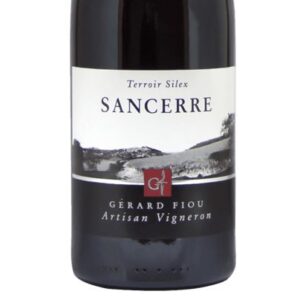 Détail de l'étiquette de la Demi-bouteille de Sancerre Rouge Gérard Fiou Terroir Silex 37,5cl sur fond blanc