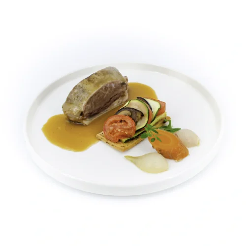 Veau de 7h12 confit, jus réduit au poivre Normand