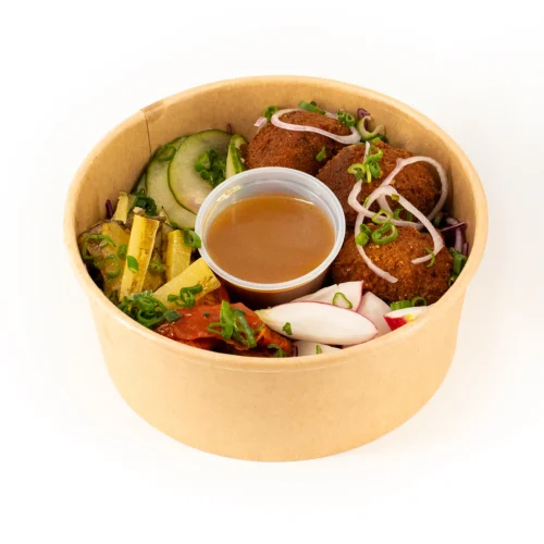 Pokebowl végétalien falafelles