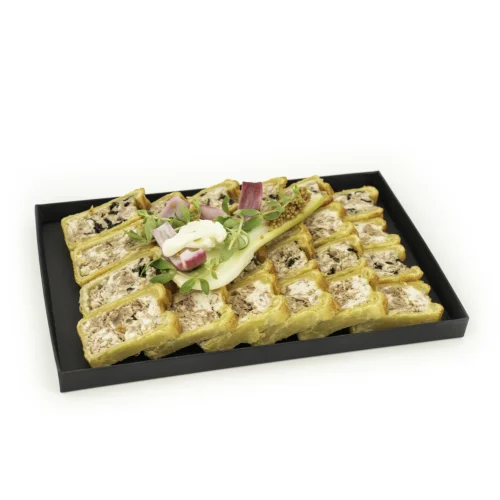 Duo de pâté en croûte, 24 tranches sur plateau noir