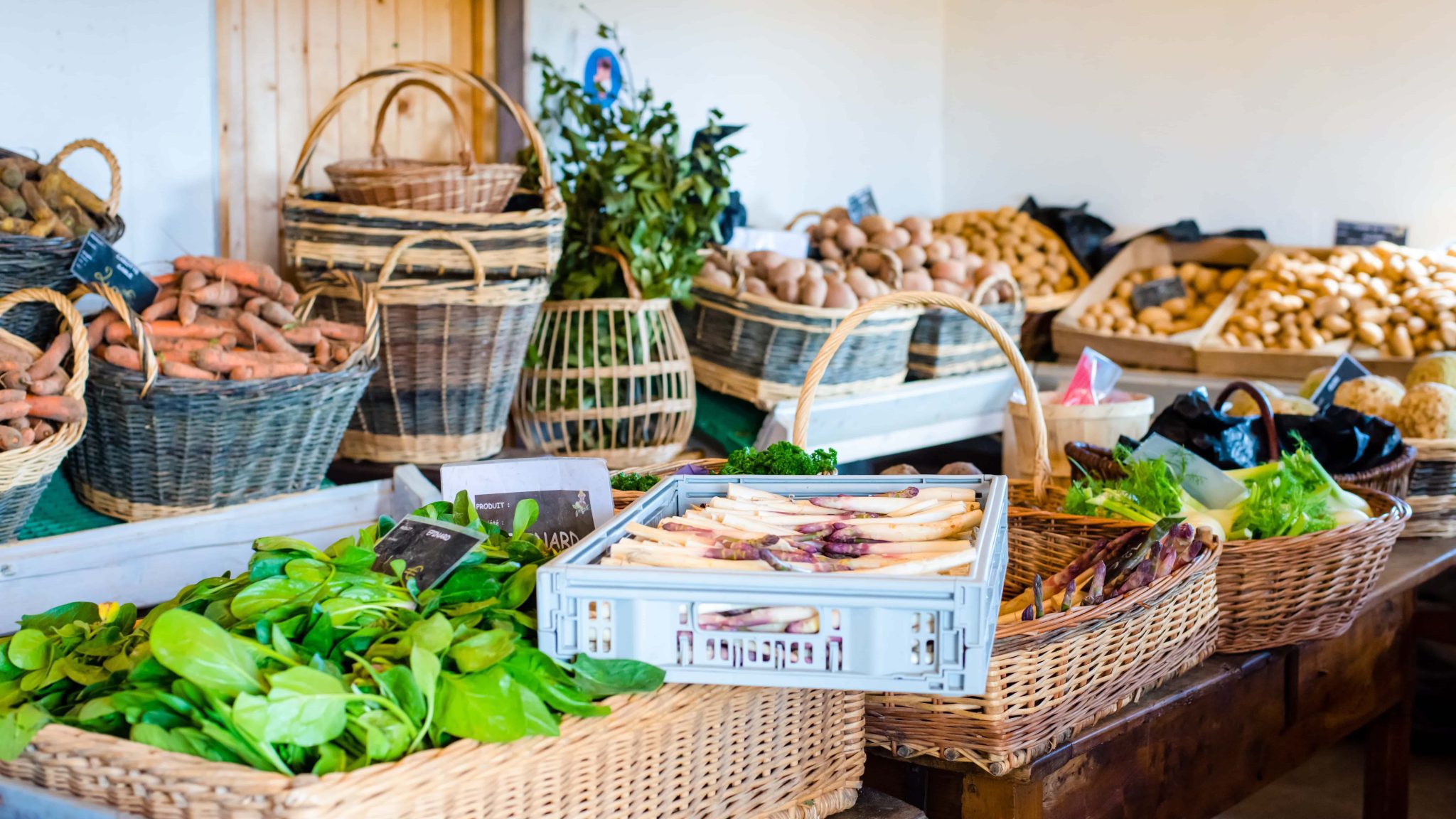 Produits agricoles issus des circuits courts.