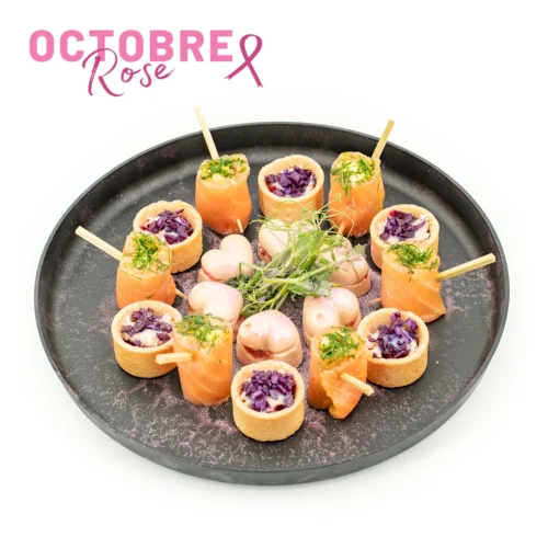 Plateau 18 fantaisies salées - "Octobre Rose"